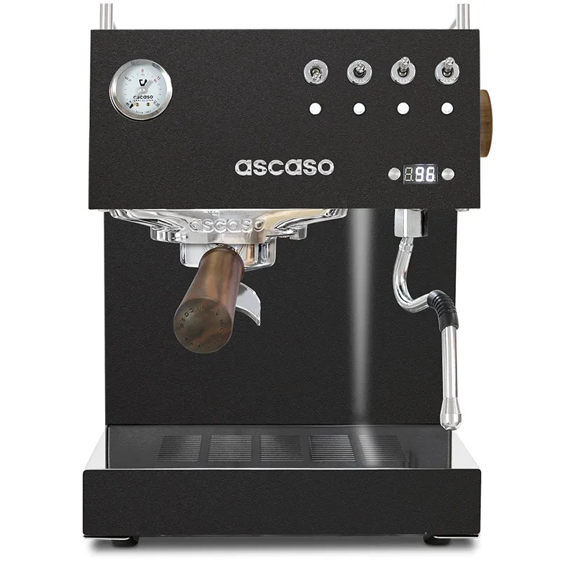 Espresso kávovar Ascaso Steel UNO PID černý s dřevěnými prvky