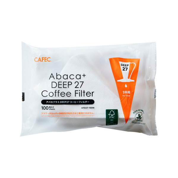 Papírové filtry Cafec Abaca+ Deep 27 velikost 01, 100 ks