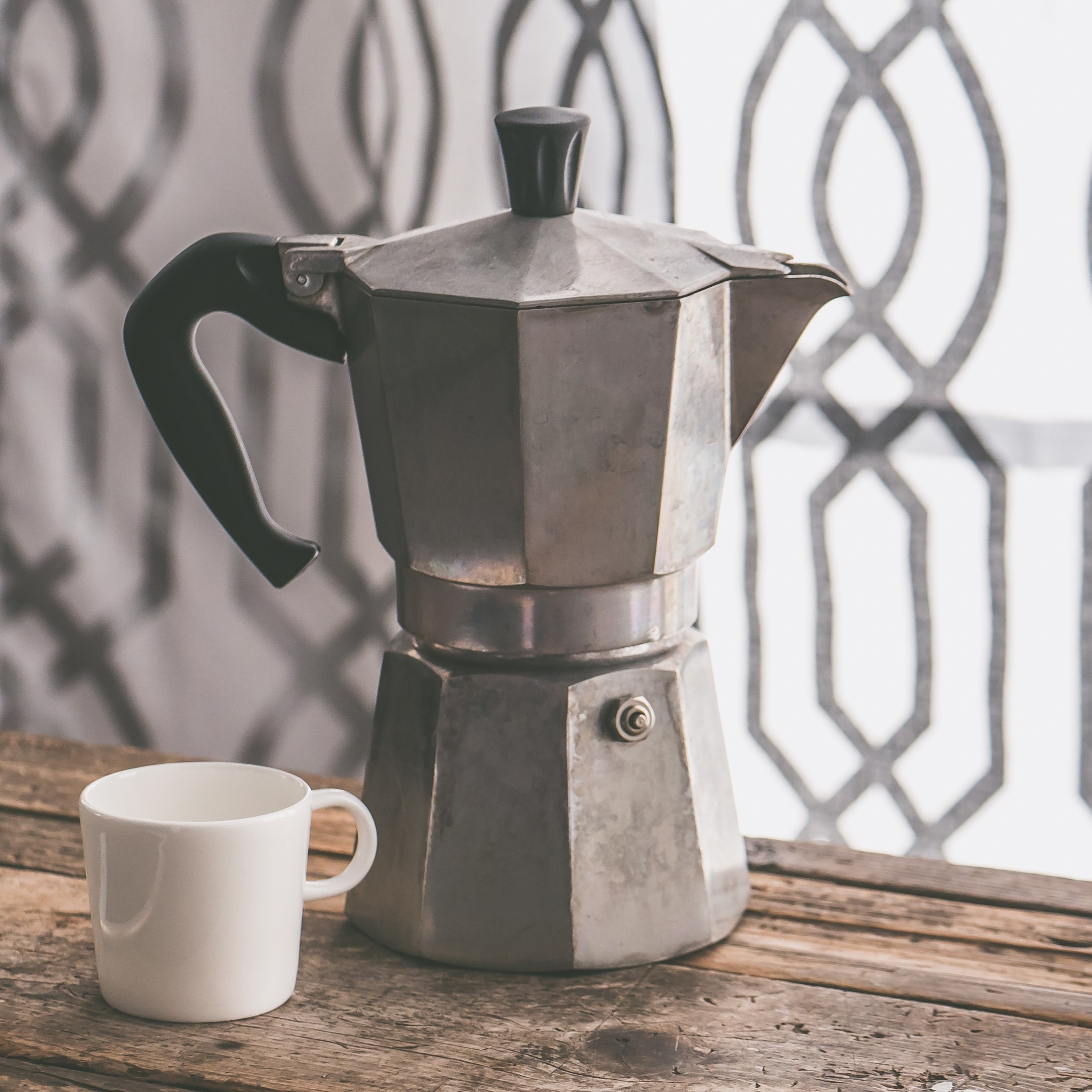 Making coffee in a mocha teapot