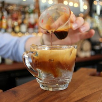 Preparation of espresso tonic coffee